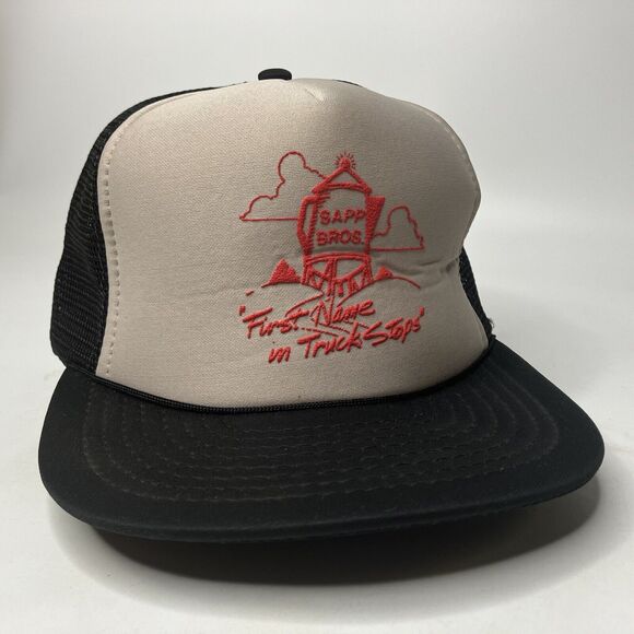 Vtg Sapp Bros Truck Stop Coffee Pot Trucker Farmer Hat Cap Mesh Snapback - Picture 1 of 11